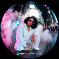 Person in a white outfit with sunglasses on an urban street at night, with 'PBM AI Prompt Packs' branding.